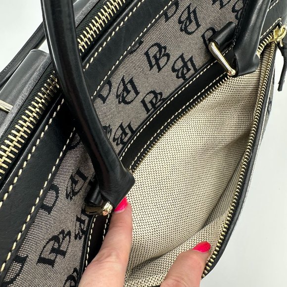 Vintage DOONEY & BOURKE Shadow Canvas Anniversary Bag Shoulder Lock 1990 - Picture 8 of 15